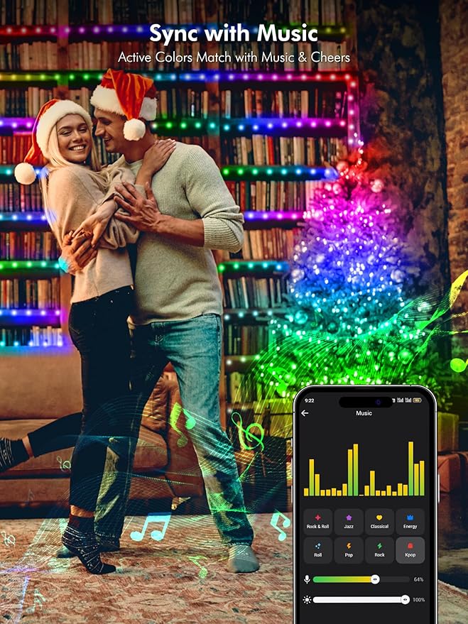 Brizled Smart RGB Color Changing Fairy Lights Pro, 66FT 200 LED St. Patrick's Day Green Mini Light String App/Voice Control, WiFi Dimmable Christmas Lights for Easter Independence Day Xmas Halloween