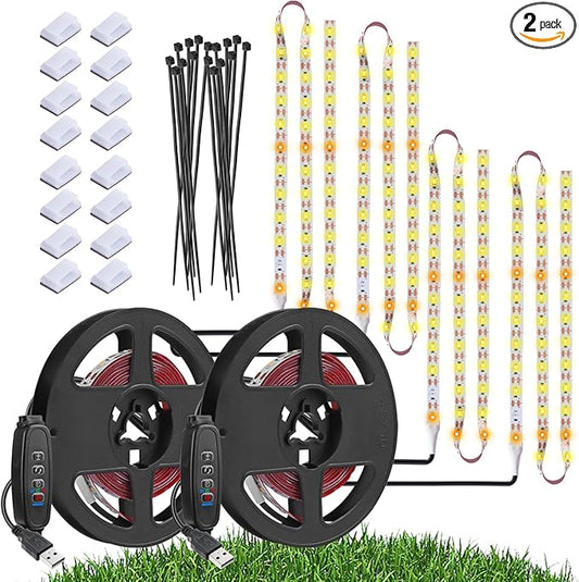 Grow Light Strip Waterproof Grow Lights for Indoor Plants Full Spectrum Plant Grow Lights Indoor with Auto ON/Off Timer White Red 120 LEDs Sunlike Grow Lamp for Plant Light for Indoor Plants (2)