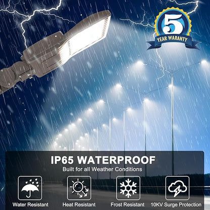 480V LED Parking Lot Lights 150W 21000LM LED Shoebox Pole Lights Fixture 400W HID/HPS Replacement 5000K IP65 AC 277-480V UL Listed Outdoor Area Street Security Lighting for Stadium Roadways