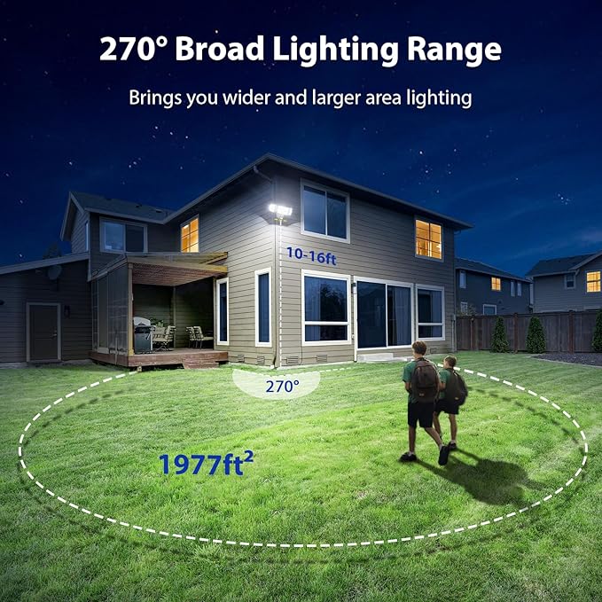 iMaihom 150W Motion Sensor Light Outdoor, 15000LM 6500K LED Security Floodlights, 3 Adjustable Head Motion Detection Light IP65 Waterproof for Yard Garage White 1pack