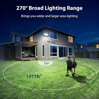 iMaihom 150W Motion Sensor Light Outdoor, 15000LM 6500K LED Security Floodlights, 3 Adjustable Head Motion Detection Light IP65 Waterproof for Yard Garage White 1pack