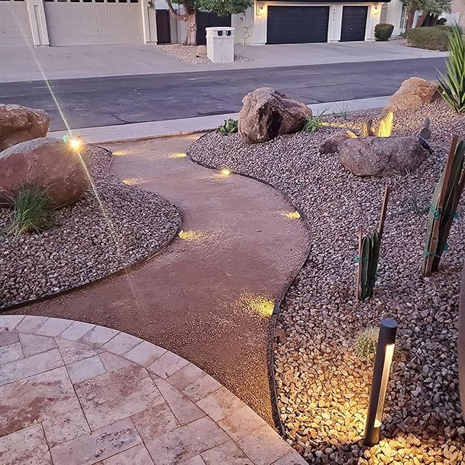 Classic Series 7 Inch LED Hardscape Lighting, Retaining Wall Lights, LED Landscape Lighting, 12V Paver Light Low Voltage, 5W Outdoor Step Lights, 3000K Soft White