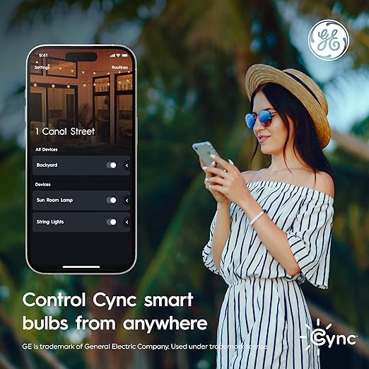 GE Cync PAR38 Smart LED Light Bulb, Color Changing Outdoor Floodlight, Compatible with Alexa and Google Home (4-Pack)