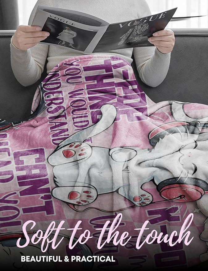Huglanket Kpop Gifts for Teen Girl K Pop Lovers, Kpop Merch Stuff Blanket for Women for Birthday, Christmas, Cats, 50"x 65"