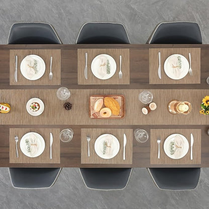 Myir JUN Table Runner, Vinyl Table Runner Indoor Arbitrarily Cropped Runner for Table Heatproof for Home Party (Light Brown, 12 x 94 inch)
