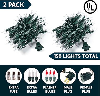 Joiedomi Clear Christmas String Lights Indoor,300(2x150) Mini White Fairy Light,62.4FT Lighting Decor for Patio Dorm Classroom Bedroom Holiday Wedding Party Garland Birthday Festival,Green Wire