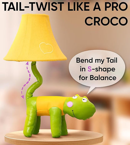 Crocodile Dinosaur Kids Lamp for Boys Bedroom - 20" Boys Lamp for Kids Room - Cute Christmas Gifts, Birthday Gifts for All Ages: Toddler Girls, Children 3 4 5 and Up Years Old, Sister Brother, Sibling