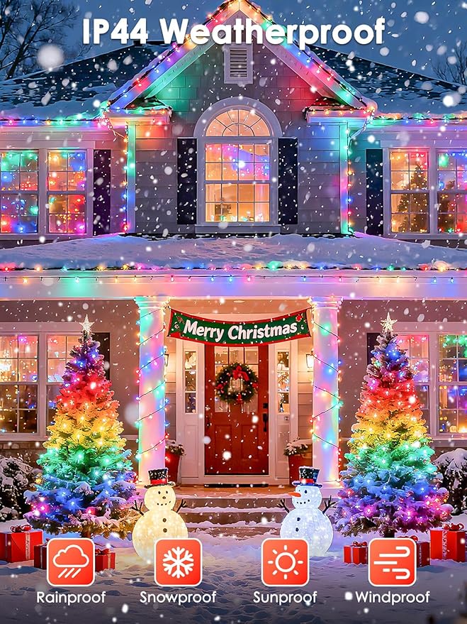2026 New Voice Control Connectable 2PK 164FT 400LED Christmas String Lights Indoor Outdoor with Remote | Smart Twinkle Fairy String Lights 12 Modes & Timer for Xmas Tree Decor (Multicolor)