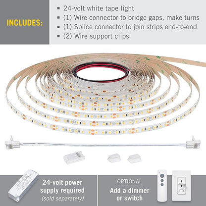Armacost Lighting RibbonFlex Pro 24V White LED Strip Lights 120 LED/m, 3000K, 32.8 ft 146250