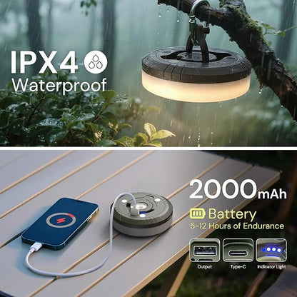 L LOHAS LED Upgraded 2 Packs Camping String Lights, 4 in 1 Quick Recovery Waterproof Camping Lights, 32.8FT with 8 Modes, Camping Essentials for Yard, Tent, Hiking, Patio, and Christmas Decor