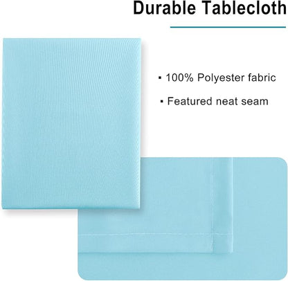 Hiasan Square Tablecloth - Spillproof and Waterproof Washable Table Cloth for Dining Room Kitchen Birthday Party, 30 x 30 Inch, Sky Blue