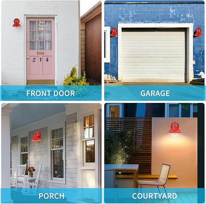 LONEDRUID Motion Sensor Outdoor LED Wall Sconce Dusk to Dawn Exterior Barn Lighting Fixtures Red Outside Porch Light Waterproof Farmhouse Wall Mount Lamp for House Garage Entryway