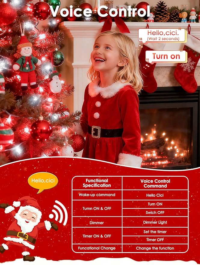 2026 New Voice Control Connectable 2PK 164FT 400LED Christmas String Lights Indoor Outdoor with Remote | Smart Twinkle Fairy String Lights 12 Modes & Timer for Xmas Tree Decor (Red & White)