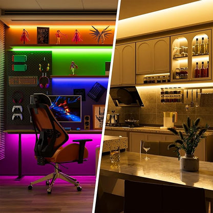 RGBW COB LED Strip Light 20ft RGB+2700K 12V Color Changing UL-Listed LED Light Strip Multicolored Flexible RGB Lights for Party Decoration Home DIY Lighting Projects(NO Adapter or Controller)