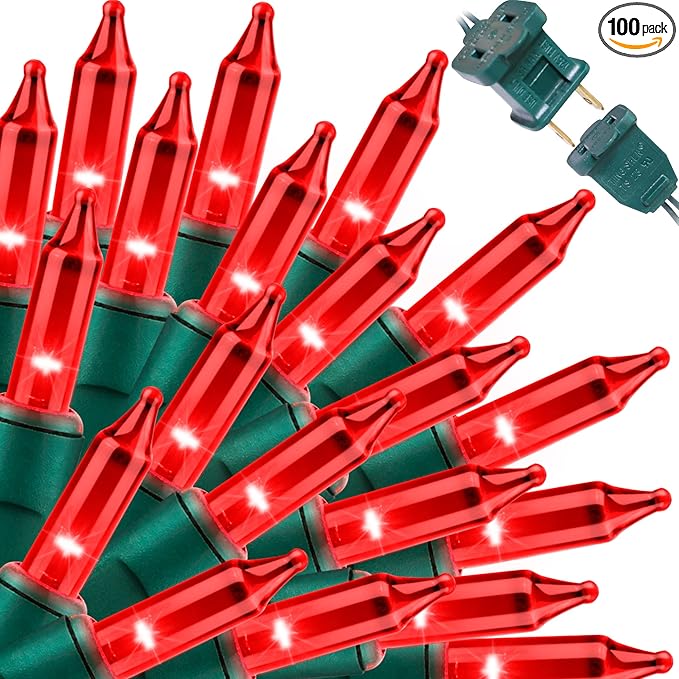 LAMPHOME Red Valentines Day Decor Lights,100 Count 19.6FT Mini Valentine's Lights,Red Christmas String Fairy Lights Outdoor Indoor Plug in for Room Party Wedding Tree Valentines Day Decorations