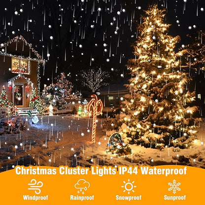 ASENEK Outdoor String Lights 99FT 300 LED Connectable 8 Modes with Timer Decorative String Lights for Xmas Tree Patio Party Warm White