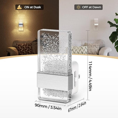DORESshop LED Night Lights Plug into Wall, 0-100LM Dimmable Nightlight, Bubble Decorative Night Light, Dusk to Dawn Sensor, Wall Sconce-Style Design Nightlights for Bathroom, Hallway, Gift