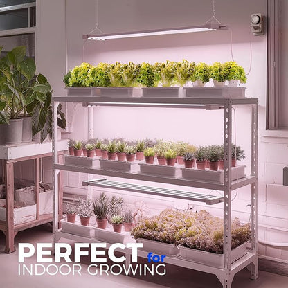 Barrina TX-L63 3FT LED Grow Light, 252W (4 x 63W), 4 Panel Wider Coverage, Full Spectrum, High PPFD, Mechanical Timer, Linkable, Hanging Light, Plant Stand with Grow Light for Indoor, Seeding, 4 Packs