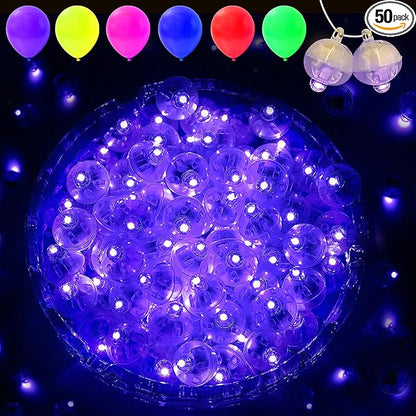 50PCs Mini Led Lights with Hook, Waterproof Round Tiny Led Light for Party Decorations Neon Party Light, Blue-Blinking Lights