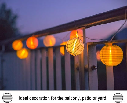 Cobus CozyHome Lantern String Lights Outdoor - 20 Lantern LEDs & 23 ft with 8 Modes | Warm White Outdoor Lampion String Lights Electric Lighting 23 ft Christmas Light