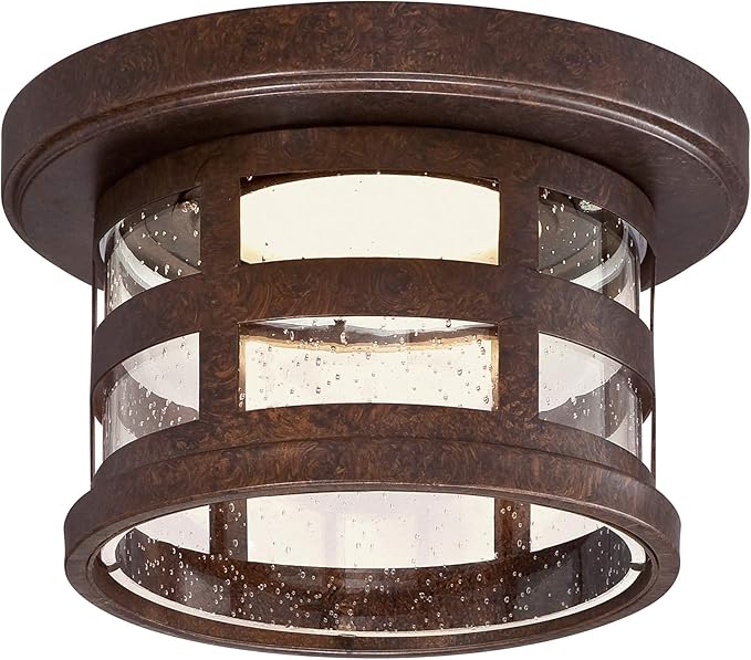 Design House Washburn LED Outdoor/Indoor Ceiling Light with Clear Seedy Glass, 20W Integrated LED, 3000K Warm Light – Design House, 587212
