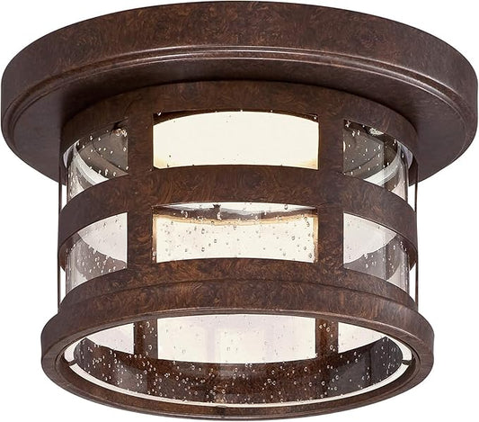 Design House Washburn LED Outdoor/Indoor Ceiling Light with Clear Seedy Glass, 20W Integrated LED, 3000K Warm Light – Design House, 587212