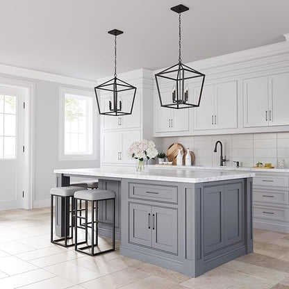 ML Lighting 3244-MB Four Light Pendant, Black