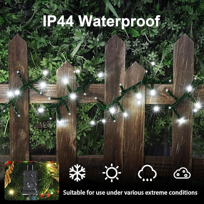 LAMPHOME 500 LED White Christmas String Lights, Plug in Twinkle Fairy Lights with 8 Modes & Timer, Waterproof Connectable Lights for Indoor Outdoor Home Party Wedding Bedroom Tree Decoration