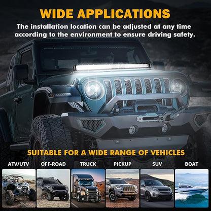Auxbeam 42 Inch 360W LED Light Bar, 5D Pro Series Dual Row Spot Flood Combo Off Road Lights, 44000LM Driving Off Road Lights with 10FT Wiring Harness Kit for Jeep SUV UTV ATV Pickup Truck