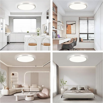 LED Flush Mount 13 Inch Ceiling Lights Fixture with Remote Control,Ceiling Lights Round,Dimmable 24W 2500LM 3000K-6500K Light Color Adjustable, Modern Ceiling Lamp for Kitchen Bedroom