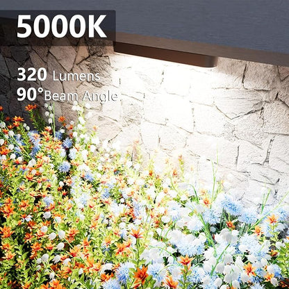 VOLISUN 7 Inch Retaining Wall Lights, IP67 Waterproof Hardscape Lighting, Cuttable Low Voltage Lighting, 12V Paver Lights, 2.8W Outdoor Step Landscape Lights, 5000K Daylight (12 Pack)