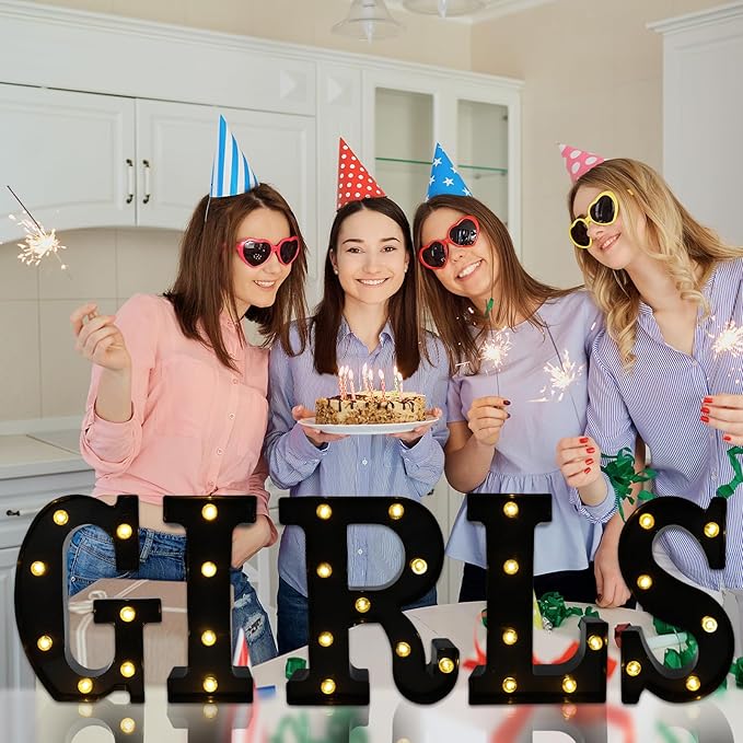 Led Marquee Letters, 8.58 Inch Black Light Up Letters, Small Led Letter Lights, Battery Powered Lighted Letterfor Table, Party, Birthday, Christmas Decor (Black, Letter Y)