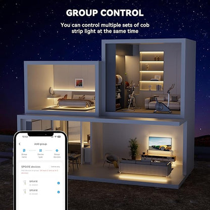 PAUTIX LED Strip Warm White 20ft/6.1m,Smart LED Strip Light Kit Compatible with Alexa/Google Assistant,Dimmable 24V 3000K COB LED Strip Light for Bedroom,Kitchen,Cabinet,Mirror,Sunroom