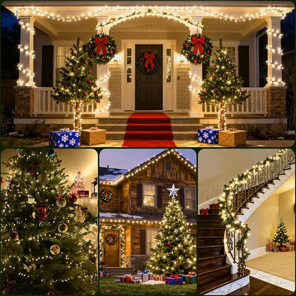 Fairy Lights Plug in 130Ft 2000LED Warm Christmas Wreath Twinkle Lights with Timer Remote Waterproof Firecracker Firefly Cluster String Light for Bedroom Graland Party Tree Decor Black Wire