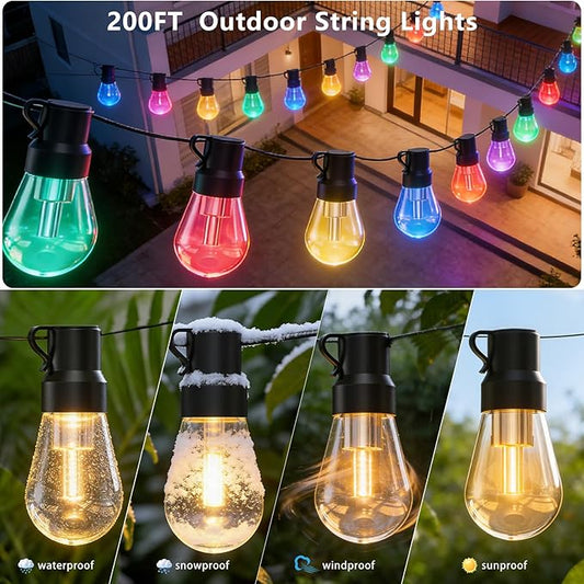 LETIANPAI 200ft String Lights
