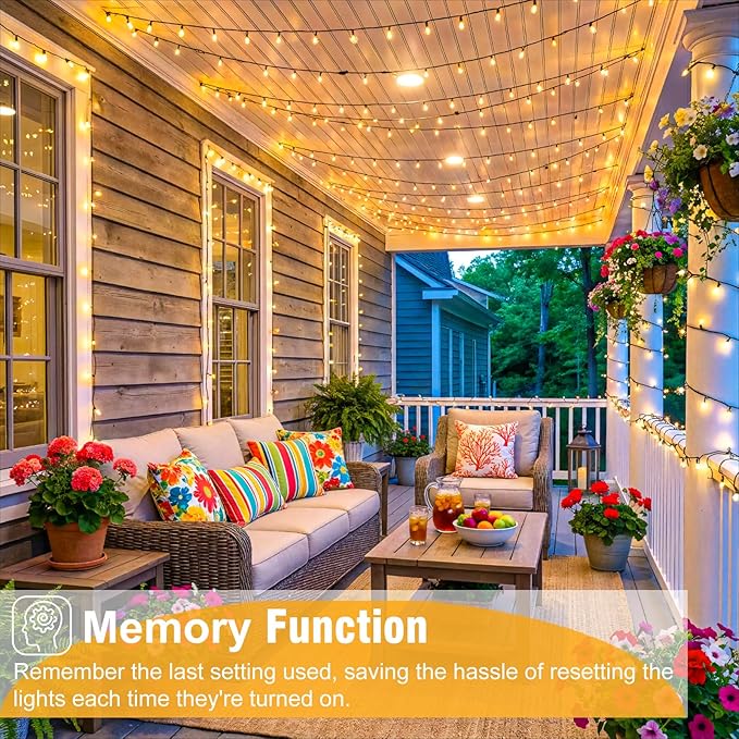 Warm White Christmas Lights, 66FT 200 LED Outdoor String Lights Waterproof with 8 Modes, Plug in Connectable Fairy Light for Outside Indoor Patio Garden Wedding Party Holiday Decorations