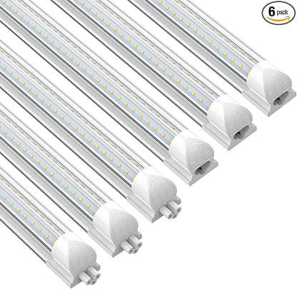 CNSUNWAY LED Shop Lights 2FT, 22W High-Efficiency Under Cabinet Lighting 6500K Cool White, V-Shaped Linkable T8 Shop Light for Workbench, Kitchen, Workshop, Basement, ETL Listed (6-Pack)
