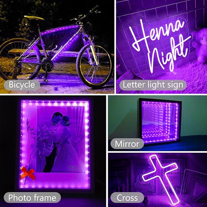 echosari Strip Lights USB 5V, 9.8Ft 180 LED Strip Lights 2835 SMD Super Bright with Self-Adhesive DIY for Cabinet Photo Frames Desks Monitor Shelves Decor (Purple)