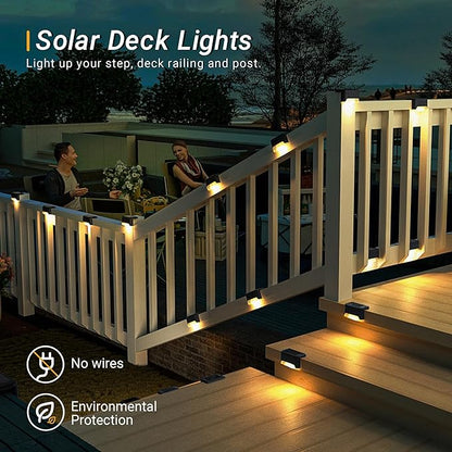 PATIOWIN Solar Deck Lights Outdoor, Solar Step Lights Waterproof Led Lights for Outdoor Stairs, Step, Fence, Patio,Yard,Porch and Balcony(20 Pack,Warm White)