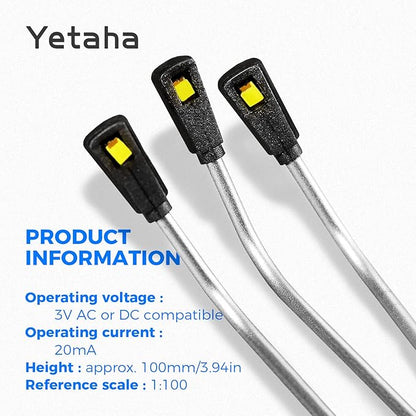 Yetaha 20Pcs Model Railway Train Model Street Lights, LED Dual Lampposts, HO OO Scale, Dual Heads Gauge Model Street Light Layout, LEDs Light 3V Train Scenery Miniature Accessories