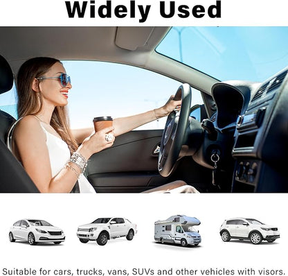 2PCS Car Visor Mirror, Universal Clip-On Automotive Sun Visor Vanity Mirror for SUVs and Various Vehicles, Car Accessories Interior for Women, Black