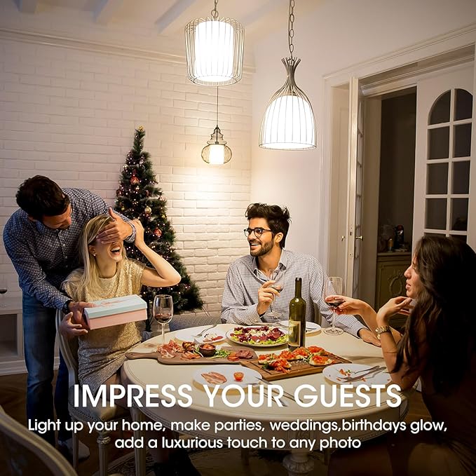 Gozelux Edison Light Bulbs 60W Equivalent, Dimmable Vintage LED Light Bulbs, E26 Medium Base, Cool White 4000K, ST58, 6W, 750LM, 90+ CRI, Antique Decorative Filament LED Bulb, Clear Glass, Pack of 4
