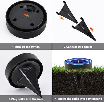 Joomer Solar Ground Lights, 8 Pack 8 LED Solar Lights Outdoor IP68 Waterproof Solar Disc Lights In-Ground Landscape Lighting Outdoor Lights for Patio Pathway Lawn Yard Driveway Walkway (Blue)