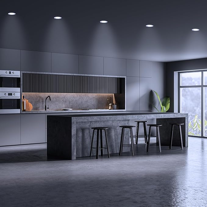 Feit Electric 6" LED Canless Recessed Downlight with Night Light Mode and Integrated J-Box, 85W EQ, Dimmable, 5CCT Selectable White, 1200 Lumens, 50,000-hour Lifetime, LEDR6XT/HO/NL5CCTCA4, 4 Pack