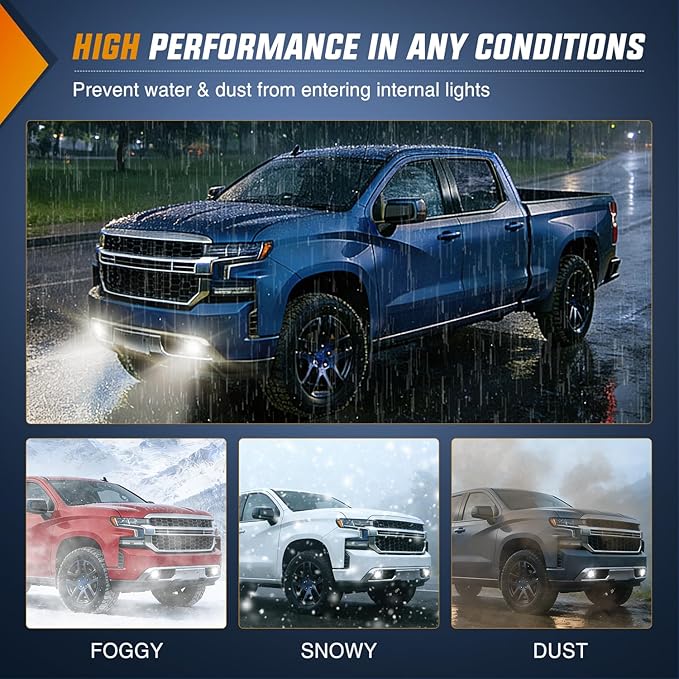 Nilight Fog Light Assembly Compatible with 2019 2020 2021 2022 2023 Chevrolet Silverado 1500 2020-2023 Chevy Silverado 2500HD 3500HD Smoke Lens Driver and Passenger Side
