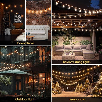 G40 Globe String Lights 60ft LED Shatterproof Hanging Patio Lights, 20+2 Bulbs, Waterproof Connectable for Indoor Outdoor Decor Garden Camping Backyard Spring Easter Gifts for Men Women Him Hubby