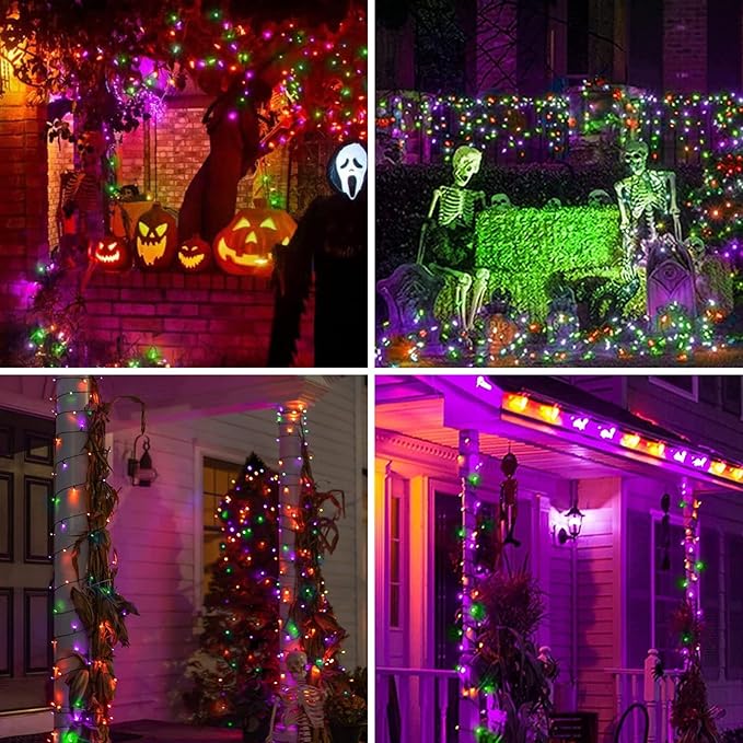 Brown Wire, Multicolor Incandescent Bulb 300 Mini String Lights for Indoor Halloween Tree Home Party Festival Decoration