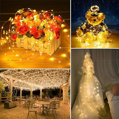 Solar String Lights Outdoor Waterproof 4 Pack Total 132ft 400LED 8 Modes Twinkle Lights Solar Fairy Lights for Patio, Garden Yard Party Tree Christmas Halloween Decoration Warm White