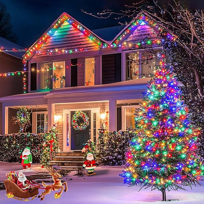 LAMPHOME 200LED 66FT Multicolor Christmas Mini String Lights,Plug in Waterproof Connectable LED Fairy Lights,Indoor & Outdoor Christmas Tree Lights for Home Party Garden Yard Bedroom Decor