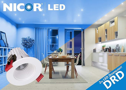 NICOR Lighting 2 inch Round LED Recessed Downlight in White, 4000K (DRD211204KWH)